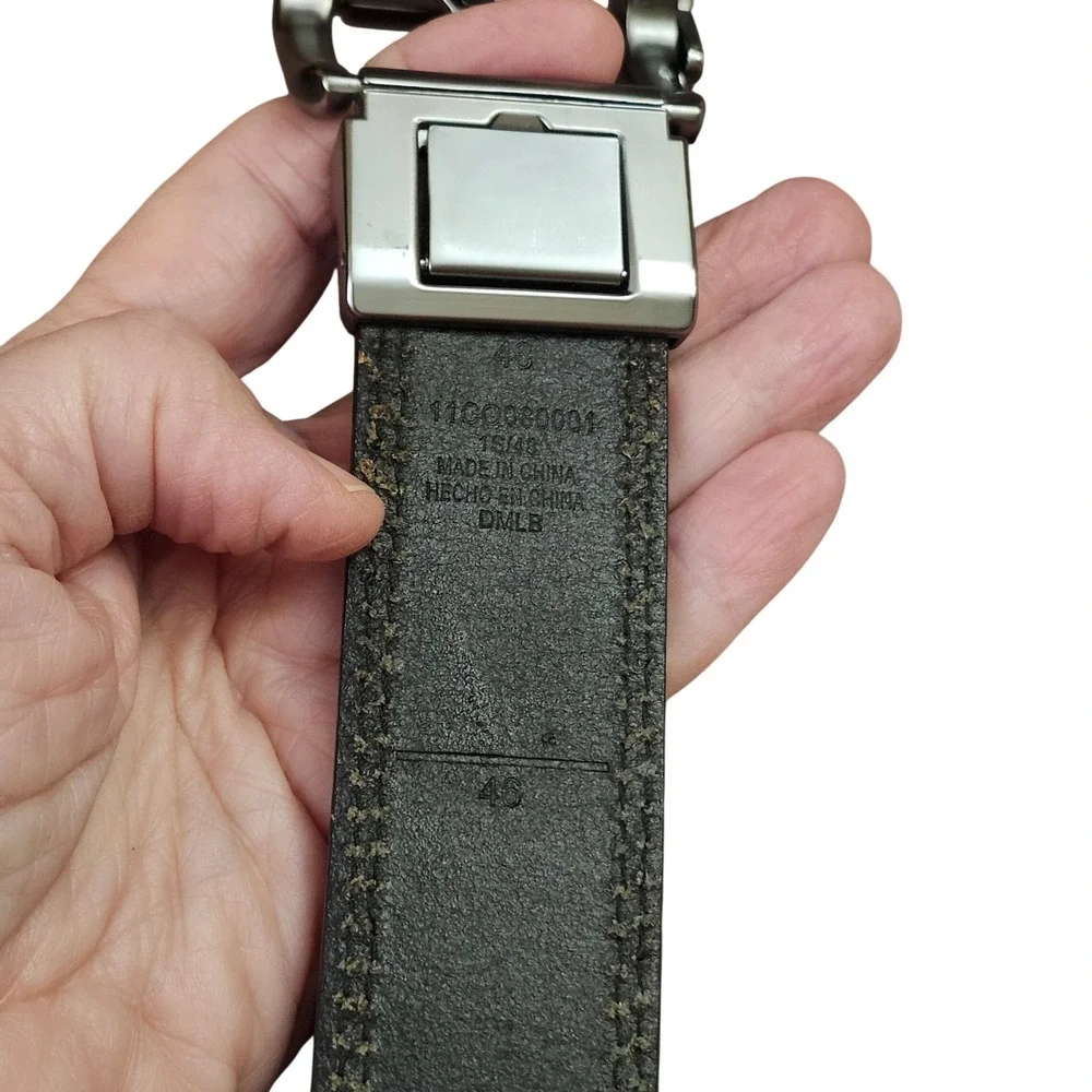 Columbia Mens Ratchet Belt Black Synthetic Leather Sz‎ 46  Logo Buckle Tactical